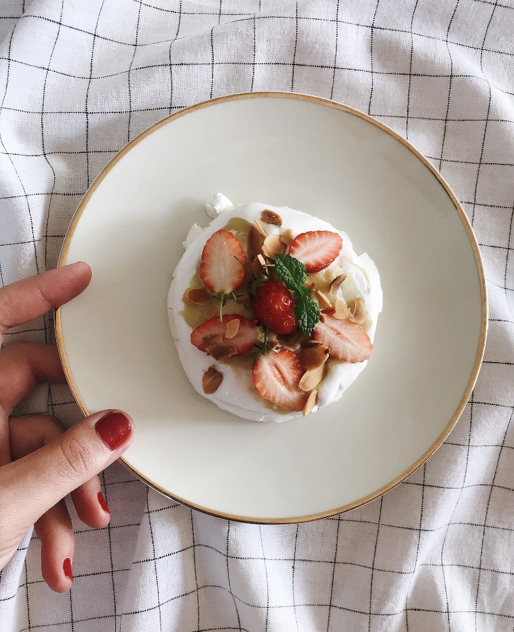 Mini pavlova aux fraises 