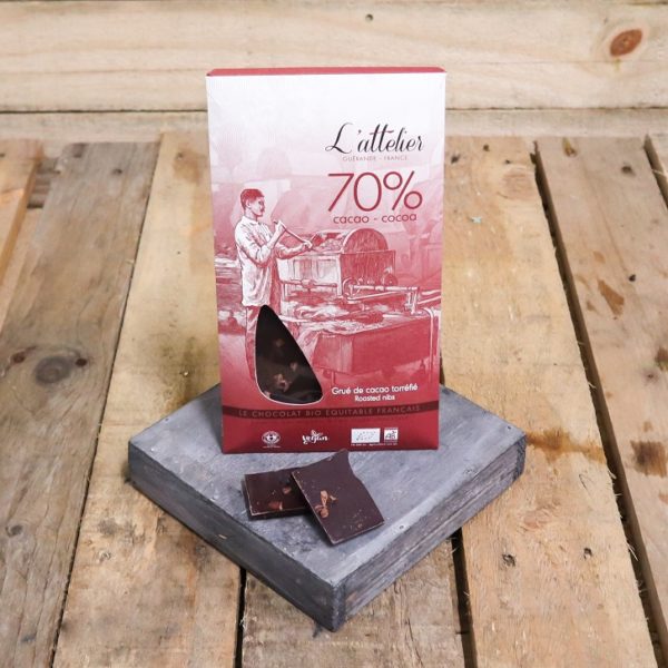 Chocolat / Noir 70% au grué de cacao torréfié