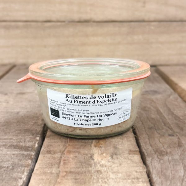Rillettes de volaille au piment d'Espelette